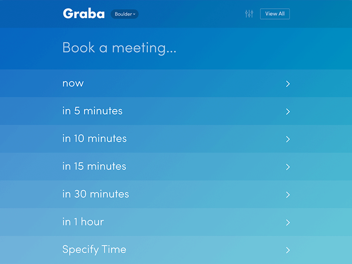 Meeting time selection screen